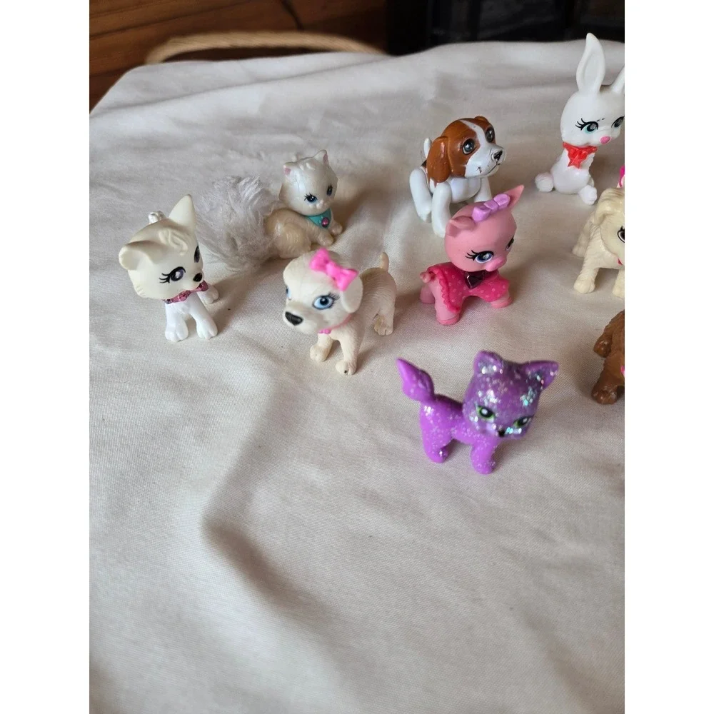 Littlest Pet Shop LPS Style Mini Figures Lot Dogs Cats Bunny Glitter Mixed